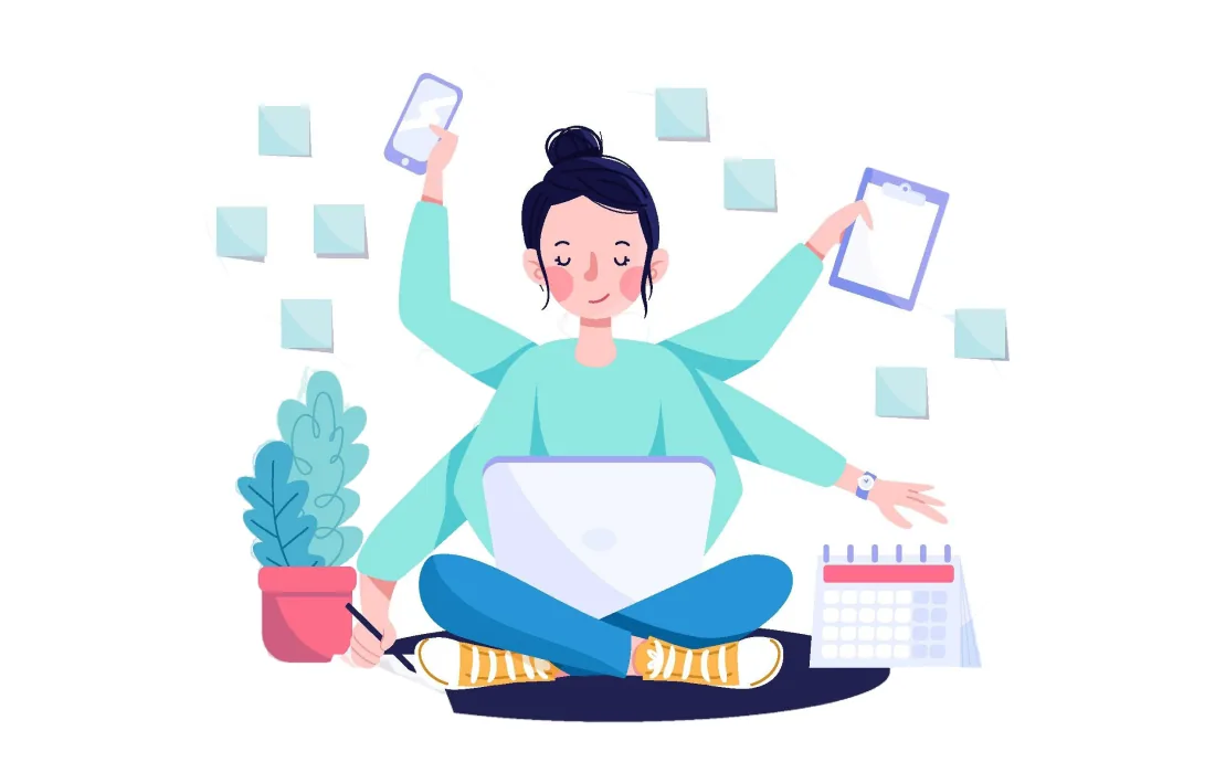 Persona coordinando tareas automáticas desde su computadora